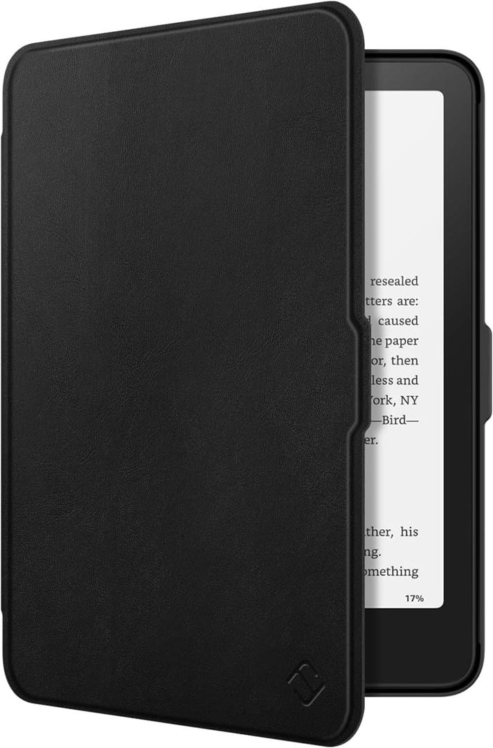 Fintie Case for 7" All-New Kindle Paperwhite (12th Generation, 2024) and Kindle Colorsoft - Slim Lightweight Shell PU Leather Protective Cover with Auto Sleep/Wake, Charcoal Black