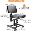 Upgrade Multifunctional Tattoo Chair with Wheels, Tattoo Arm Rest, Tattoo Artist Chair, Big arm, Forearm, Back Tattoo, Daily Seats, Upgrade LeatherExtend the Base, One Click Fixed Pad