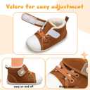 FEETCITY Baby Boots Boys Girls Infant Slippers Cozy Fleece Boots First Walking Shoes Warm Socks Newborn Crib Shoes (0-6 Months Infant, Brown)