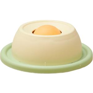 Slow Feeder Dog Lick Bowl for Liquid Treats, Rolling Ball Treat Dispenser, Anti-Slip Enrichment Feeder for Bone Broth, Yogurt & Wet Food, for Small & Medium Dogs & Cats (Beige)
