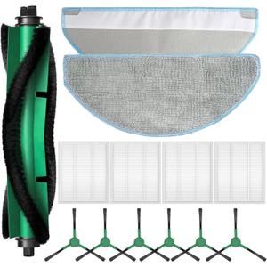 Replacement Part Accessories Compatible with iRobot Roomba Combo Essential Robot Vacuums and mops Q0120, Y0140, Y0110, Q011, 1 Roller Brush, 4 Hepa Filters, 6 Side Brushes, 2 Mop Pads, 13PCS