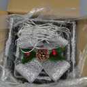 EAMBRITE White Christmas Decorations, Set of 3 Christmas Lighted Gift Boxes, 48 LED Light Up Present Boxes for Indoor Outdoor Party Yard Home Holiday Decorations (White and Silver)