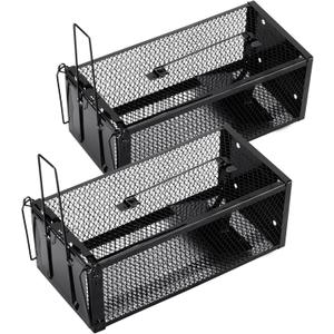 2 Pack Humane Rat Traps 12.5"x5.5"x4.5", Reusable Mouse Traps for Indoor/Outdoor Use, No-Kill Live Capture for Chipmunks, Squirrels, Rats, Mice