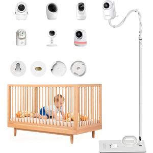 Jartoo Baby Monitor Floor Stand Holder Mount Compatible for HelloBaby HB65/HB40/HB6560/HB6339/HB6550 Pro, Momcozy, Nanit, VAVA, Adjustable Height & Stable Base, No Tools or Wall Damage