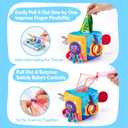 hahaland Baby Tissue Box Toy - Baby Toys 6-12 Months Montessori Toys for 6 Month Old with Textured Tails, Crinkle Tissues, Squeaky, Mirror, Play Silks Sensoy Scarves Baby Gifts 9 Month Old Travel Toys