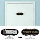 Powder Room Sign, Premium Durable Frosted Acrylic Material, Super Strong Self-Adhesive, Quick Installation, Suitable For Home, Office And Commercial Bathroom (9 * 3.5 Inches, Black/Gold)