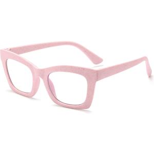 Oprah Style Square Reading Glasses Blue Light Blocking for Women Ladies Computer Readers Z05 (Pink)