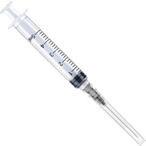 100 Pack - 5ml/cc Luer Lock Plastic Syringe with Needle 22Ga, Lab Measuring Tools for Industrial Dispensing, Science Lab and Plant Injection Supplies