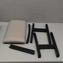 Foot Stool, Foot Stool Small, Ottoman Wood Foot Rest for Living Room, Bedroom, and Kitchen (Black-beige)