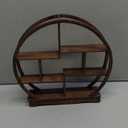 NWFashion Chinese Wooden Rosewood Display Stand Decoration 11" Curio Cabinets Shelf (Circle) (4)