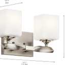 KICHLER Marette 13.5 " 2 Light Vanity Light with Satin Etched Cased Opal Glass in Brushed Nickel