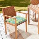 LVTXIII Outdoor Chair Cushions, Water Repellent Patio Furniture Cushions Outdoor Square Chair Pads with Ties for Dining Chairs and Garden Furniture Decoration, 18.5"x16"x2" Set of 4, Damask Green