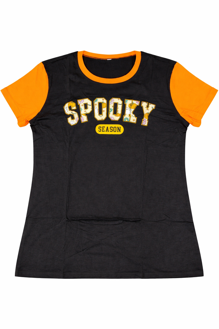 HQP Halloween Teacher Shirts Women Halloweentown Tee Shirt Ghost Reading T-Shirt Spooky Season Halloween Graphic V Neck Tops Size L