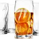 Bormioli Rocco Set Of 4 Sorgente Glasses, Crystal-clear Cocktail Glasses Barware, For Bourbon, Scotch, Water, Juice, Drinking Glasses Set, Made In Italy. (Highball)