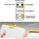 26" Wireless Picture Lights, Rechargeable Battery Art Display Light with Remote Control, Dimmable/Timer Off Dartboard Light, 3 Lighting Modes Full Metal Painting Display Lights (Gold-1 Pack)