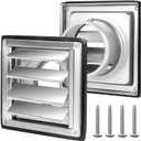 4 Inches Metal Dryer Vent Cover Outdoor Stainless Steel Louvered Outlet Airflow Vent Cover Includes 4 Screws for Easy Installation