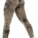 YEOREO Workout Leggings for Women Jada Scrunch Butt Lifting Leggings Seamless Screen Print Gym Yoga Pants (Small, Brown Cloud)