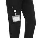 PACBREEZE Women's Maternity Scrubs with 6 Pockets, Workwear Maternity Jogger Scrubs Pregnancy Pants, S-XXL(Update Black, Medium)