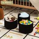 OIAHOMY Small Storage Baskets for Organizing,Closet Cube Shelf Storage, 9.89.87.1, Woven Cotton Rope Gift Baskets for Nursery,Cute Dog Toy bins, Round 3 Packs, Black