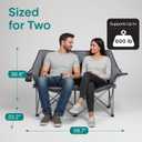 Camping Loveseat for Couples, Friends & Families, Double Camping Chair, Foldable Two Person Camping Chair for Campfire Nights, Tailgating Fun, Beach Escapes, RV Road Trips & Cozy Backyard Comfort, 56.7" x 23.2" x 36.6" inches