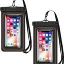 2-Pack IPX8 Floating Waterproof Phone Pouch, Touchscreen Dry Bag Case with Lanyard, Fits Up to 7.2'', iPhone 16/15/14/13 Pro Max, Samsung S25/S24 Ultra, Pixel for Snorkeling, Kayaking(Black-Black)