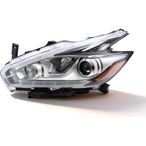 Left Headlight Assembly w/Bulb Not Halogen Compatible with Murano S/SL/SV/Platinum 2015-2018 260609UE5C NI2502233 Driver Side