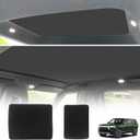 BestEvMod Foldable Roof Sunshade Compatible with 2022-2025 Rivian R1S Accessories Upgraded Heat Reflective Tech Accessories Sunroof Reflective Sun Shade(Front+Rear Black)