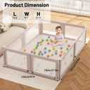Foldable Playpen with Mat for Babies and Toddlers, 73" x 61" Baby Play Pen for Indoor & Outdoor, Playard with Soft Breathable Mesh, Pull-Link and Ocean Balls, Pink