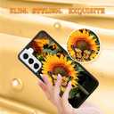 KANGHAR Compatible with Samsung Galaxy S21 Case Sunflower Butterfly Anti-Slip Drop Protection with Soft TPU Bumper Shockproof Protective Phone Cover for Women Girls