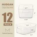 Hudgan 12 Pack Pantry Storage Bins for Kitchen Cabinet, Clear Plastic Organizer Bins for Bathroom, Pantry Organizer Containers for Home Edit, Drawer, Under Sink, Fridge