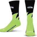 For Bare Feet NFL Unisex Kids Black Wave Crew Sock Nfl Youth, One Size