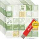 XFasten Square Peel and Stick Backsplash for Kitchen 10pcs 12 x 12 + Cutter Ornamental Tile Peel and Stick Tiles Stick on Self Adhesive Backsplash Tile for Kitchen and Bathroom