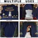 10x10FT Navy Blue Backdrop Curtains for Wedding Parties, Wrinkle Free Photo Backdrop Curtains for Wedding Birthday Party Baby Shower, Fabric Drape with Rod Pockets 5ft x 10ft, 2 Panels