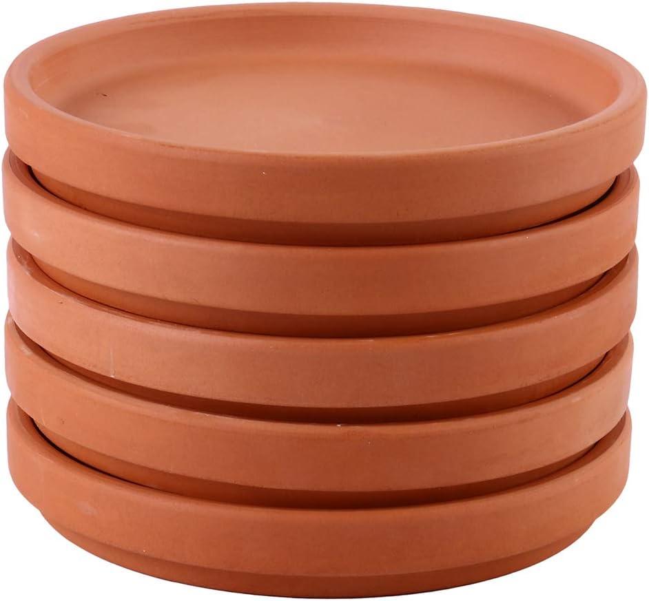 Cabilock 5pcs Pottery Flower Pot Tray Pot Plates for Use Base to Protect Floors from Water and Damage Inner