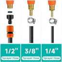 VANPET All Metal Replacement Sprayer Wand,1/4" & 3/8" & 1/2" Hose Fittings Sprayer Wand Replacement, Stainless Steel Sprayer Wand with Shut off Valve & 2 Hose Clamps (29 Inches Sprayer Wand)