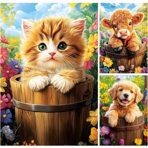 100 Piece Flower Sea Animals Puzzle for Kids Ages 4-8 - Cat Dog and Cow Puzzle - Large Puzzles for Senior Jigsaw Puzzle for Kids Ages 4-6 6-8 8-10 Year Old Educational Puzzles Toys 3-Pack