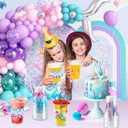 50 Pcs Mermaid Party Decoration Cups, 12 Oz Plastic Drinking Cups Mermaid Birthday Party Decorations for Baby Shower Ocean Summer Birthday Party Favor Decorations Supplies2 Designs