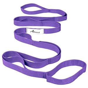 Abiarst Stretching Strap Yoga Straps for Physical Therapy, 10 Loops Non-Elastic Stretch Band for Pilates, Flexibility, Exercise and Gymnastics (Purple)