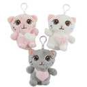 7 Pcs Cat Dog Plush Keychain Bulk Small Stuffed Animal Puppy Kitty Kawaii Cute Kitty Puppy Plush Keychain for Backpack Birthday Party Favor Wedding Baby Shower(Cat)