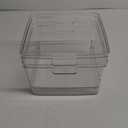 Isaac Jacobs 2-Pack Square Clear Storage Bins (10 L x 10 W x 6.1 H) w/Cutout Handles, Plastic Organizer for Home, Office, Kitchen, Fridge/Freezer, Bathroom, BPA Free, Food Safe (2-Pack, Square)
