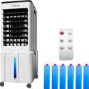 Lifecreek Portable Air Conditioner, 3-in-1 Evaporative Air Cooler with 3.2 Gal Water Tank, Windowless Portable AC Fan with 6 Ice Packs, Remote, 12H Timer, 3 Speeds, 4 Modes for Room Bedroom Office