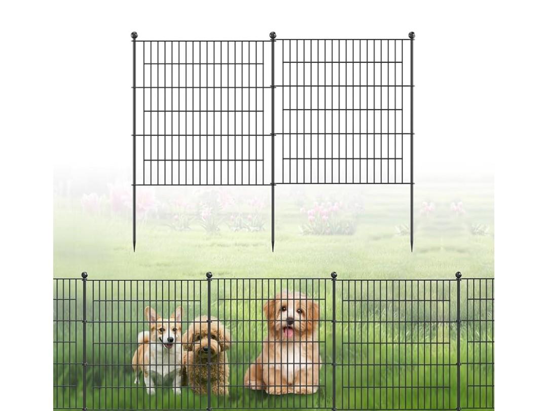 No Dig Fence Tall Garden Fence, 5 Panels Dog Fence Animal Barrier, Arched Flower Bed Edging Ornamental Wire Border for Yard Patio (5 Panels - 18 in(H) X 10 ft(L))