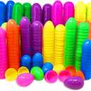100 Pack Bulk Easter Eggs, Plastic Easter Eggs Assortment - 2.4" Bright Colors Easter Eggs For Filling Candy Treats, Easter Party Favor, Easter Eggs Hunt Easter Basket Stuffers Fillers