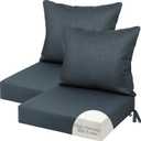 24 x 24 Deep Seat Outdoor Chair Cushions Set of 2, 36D Foam, Slate Blue