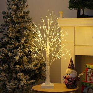 144 LED Birch Tree Lights, DIY Artificial Tree Lamp Timer Battery/USB Operated, Tabletop Bonsai Fairy Light Spirit Tree for Bedroom Christmas Home Gifts Decor (Warm White) (24 Inch)