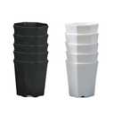 Krijuess 10Pack Office Trash Can with 375 Counts/ 25Rolls Trash Bags, 1.8 Gallons Small Trash Can Bulk for Bathroom, Small Bathroom Garbage Can for Bathroom, Bedroom, Office, Kitchen (5White, 5Black)