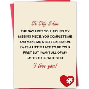 3 x Valentines Day Card for Husband Boyfriend, Valentines Day Gifts for Him
