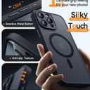 CANSHN Magnetic & Camera Control Compatible with iPhone 16 Pro Max Case, [Full Camera Protection] [Compatible with Magsafe] [Translucent Matte] Shockproof Protective Phone Cover 6.9 Inch - Black