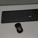 Wireless Keyboard and Mouse Combo, MARVO 2.4G Ergonomic Wireless Computer Keyboard with Phone Tablet Holder, Silent Mouse with 6 Button, Compatible with MacBook, Windows (Black)