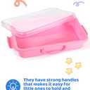 2 Pcs Sand Tray Sensory Bin with Lid and Handle, Portable Sensory Sandbox Container for Kids, Plastic Activity Tray for Toddlers (Green) (Green)